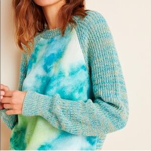 Anthropologie - Watercolor Tie Dye Sweater Sz MED